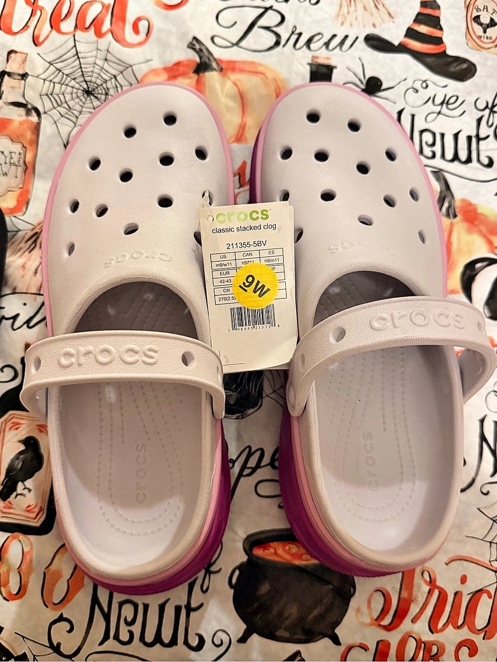 Crocs Classic Stacked Clog Kids Pink & White Girls US 1